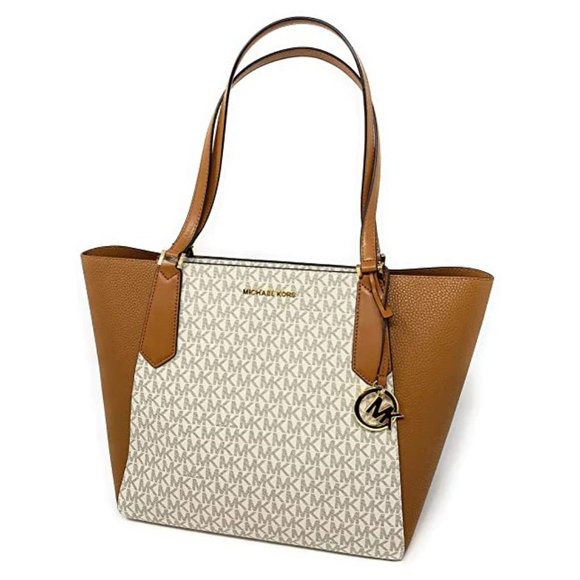 Michael Kors Handbags - Michael Kors Large Vanilla Acorn Kimberly Signature Shoulder Tote Bag